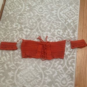 Crochê orange top